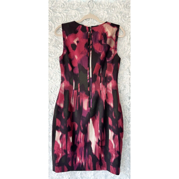 Elie Tahari Size 8 Woman's Dress Watercolor Pink And Purple Pencil Sheath Dress - Picture 2 of 10